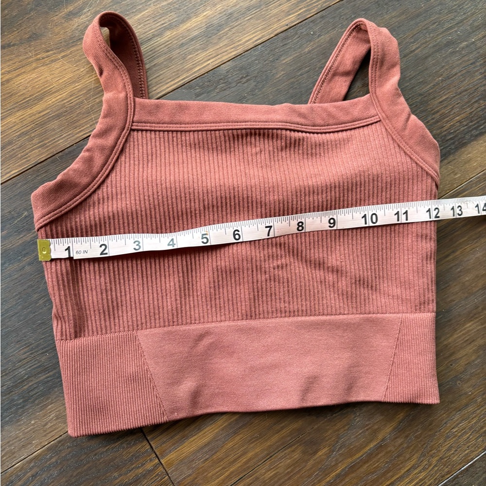 Abercrombie YPB Women's Ribbed Rust Bralette sports bra - Picture 4 of 6